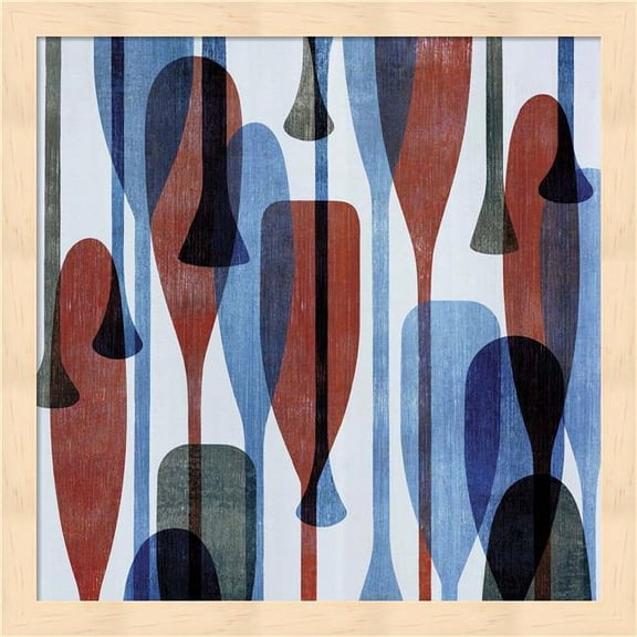 Metaverse R950450-0120000-AEAAAACAN4 13.25 x 13.25 in. Paddles I Framed Wall Art by Edward Selkirk