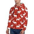 thumbnail image 2 of Hoodies for Men - Red white deers moose winter Long Sleeve Comfrt Men'S Fashion Hoodies & Sweatshirts, Sweatshirts for Men Hoodies Pullover Clothing Clothes with Pouch, 2 of 7
