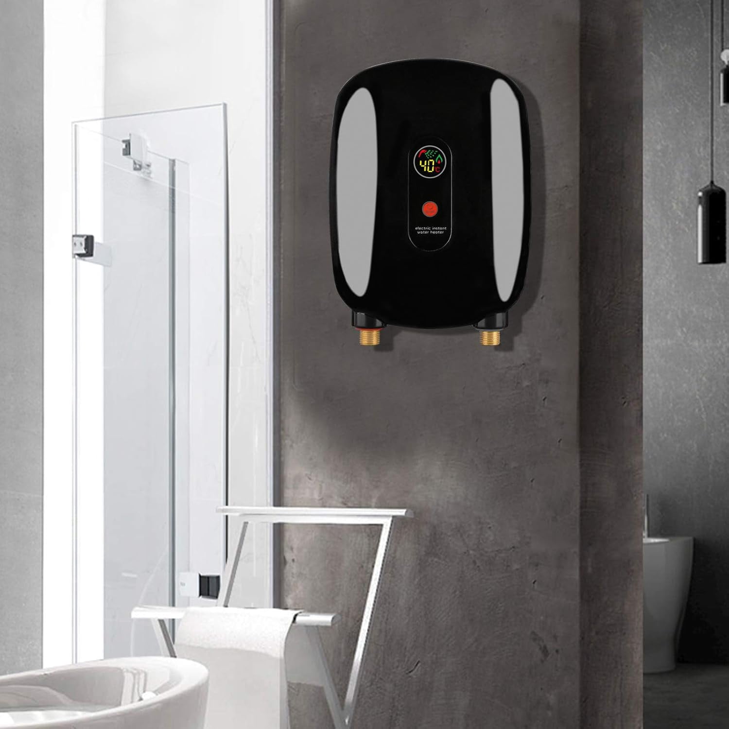Miumaeov Electric Tankless Water Heater, 110V 3000W Mini Electric Tankless Instant Hot Water Heater Instant Electric Water Heater