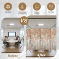 thumbnail image 5 of Orange Grey Forest Window Privacy Film, Grey Modern Art Oil Painting Static Cling UV Sun Blocking Heat Control Window Tint Day and Night, Non-Adhesive One Way Windows Privacy Cover 17.7''x78.7'', 5 of 7
