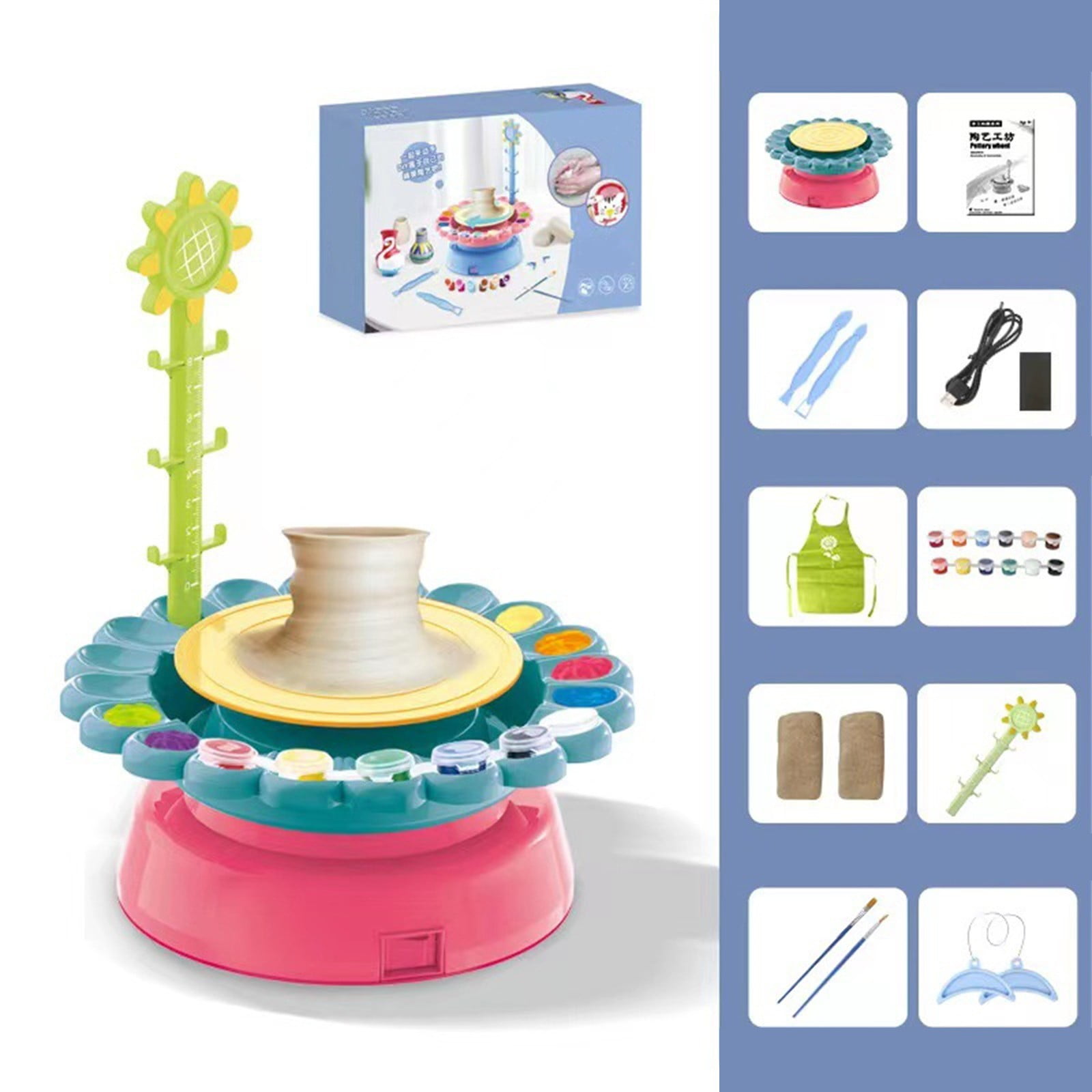 Musatteng Kids Pottery Craft Kit with Air Dry Clay & Tools - DIY Ceramic Art Set for Ages 5+, Creative Painting and Modeling Educational Toys