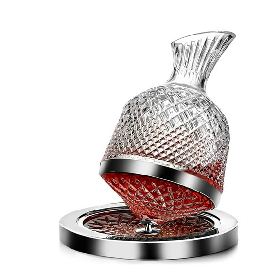 WM25 Red Wine Decanter 50oz/1500ml, Wine Carafe Decanter Made of Lead-Free Crystal Glass, 360