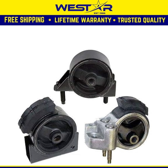 Fits 1990-1992 Toyota Corolla 1.6L 2WD AUTO Trans 4 Spd Motor Mount Set 3PCS : A6227, A6228, A6220