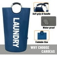 thumbnail image 7 of Caroeas 95L X-Large Laundry Basket (14 Colors), Waterproof Laundry Hamper, Laundry Bag with Padded Handles, Clothes Hamper Stands Up Well, Collapsible Laundry Basket Easy Storage(Navy Blue), 7 of 7