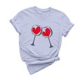 thumbnail image 4 of Diufon Hauts de la Saint-Valentin pour Femmes Décontracté Manches Courtes Col Rond Pull Chemise Imprimé Graphique Mignon Tendance, 4 of 5