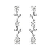 Believe by Brilliance Fine Silver Plated Cubic Zirconia Twig Dangle Earrings
