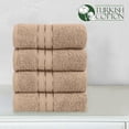 thumbnail image 4 of Elegant Comfort Turkish Cotton Hand Towel Set, 4-Pack, 16" x 28", Highly Absorbent - Soft Bathroom Towels, Taupe, 4 of 6