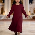 thumbnail image 2 of Vividxx Girls Dress Elegant With Floral Lace Hem And Crew Neck Long Sleeve Solid Color Party Gown For And Celebrations Cute Vacation, 2 of 4