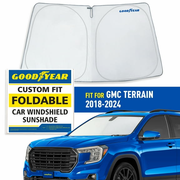 Goodyear Foldable Windshield SunShade for GMC Terrain 2018-2024, Car Accessories, Sunshade Cover, Sun Shade Car Windshield, Window Sun Blocker - GY008341