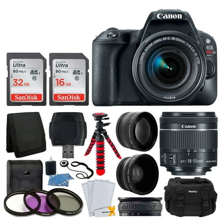Canon Zoom Lens Tv - Canon EOS Rebel SL2 Digital SLR Camera + EF-S 18-55mm f/4-5.6 IS STM Lens + Wide Angle & Telephoto Lens + 48GB Memory Card + Vivitar DC59 Large Gadget Bag + Flexible Tripod – Valued Accessory Bundle