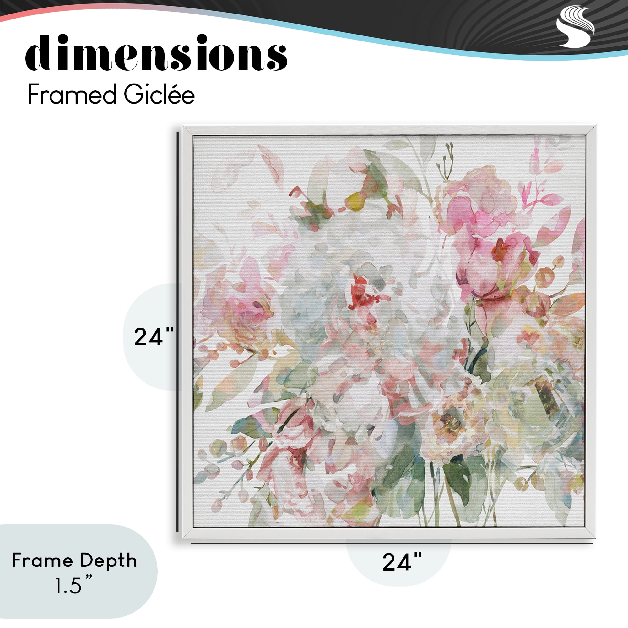 Stupell Industries Romantic Pastel Blossoms White Framed Giclee Art, design by Carol Robinson
