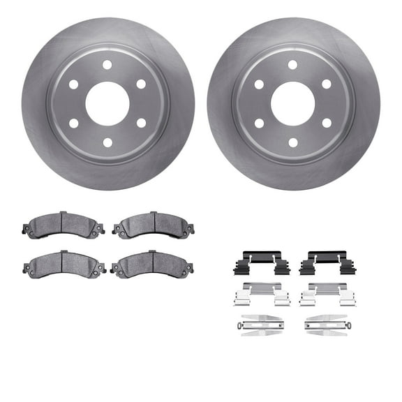 Dynamic Friction Company Rear Brake Rotors with Ultimate Duty Performance Brake Pads includes Hardware 6412-48082