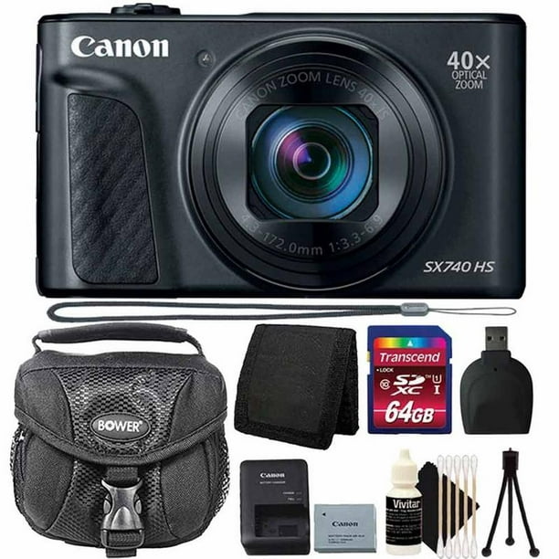 Canon SX740 HS Digital Camera Black With Premium Accessory Bundle - Walmart.com