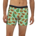 thumbnail image 2 of Men'S Boxer Briefs, Papaya Green Pattern Soft And Breathable Mens Underwear Boxer Briefs With Widen Waist, 2 of 2