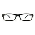 thumbnail image 2 of Classic Narrow Rectangular Spring Hinge Horned Powered Reading Glasses Brown +2.0, 2 of 4