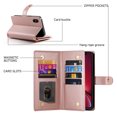 thumbnail image 5 of Crossbody for iPhone XS / iPhone X Phone Case Wallet with Card Slots Zipper Pocket, PU Leather Magnetic Shoulder Strap Purse Cover with Flip Kickstand for iPhone XS / iPhone X Women Girls, Pink, 5 of 10