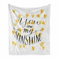 thumbnail image 1 of Wording Soft Flannel Fleece Throw Blanket, Watercolor Effect Hearts Background with Calligraphy Words, Cozy Plush for Indoor and Outdoor Use, 50" x 60", Earth Yellow White, by Ambesonne, 1 of 6