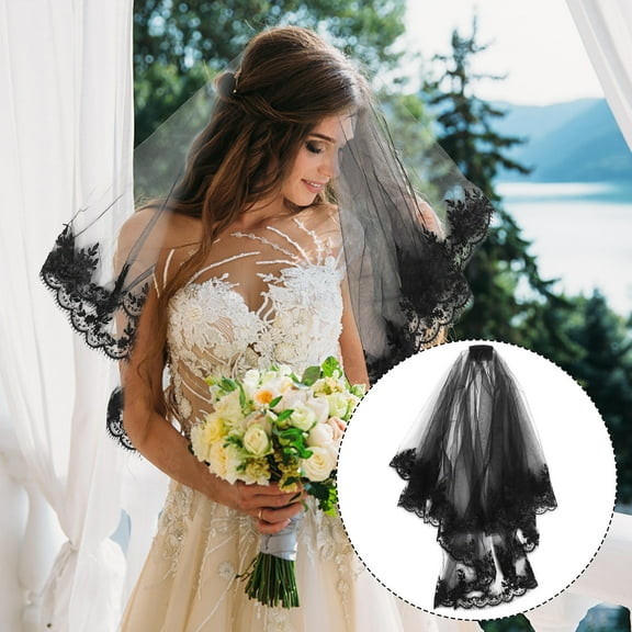 ifundom 1Pcs Bridal Veil Shorttulle Veil Retro Mesh For Women Wedding Headwear