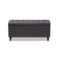 thumbnail image 3 of Baxton Studio Kaylee Modern Classic Dark Grey Fabric Upholstered Button-Tufting Storage Ottoman Bench, 3 of 7