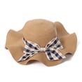 thumbnail image 5 of SikaFu Waves Along The Straw Hat Grid Bow Woven The Sun Hat Version Of The Simple Sun Hat Female Beach Hat, 5 of 9
