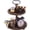 Brown, variant on XYADX 2-Tier Wooden Farmhouse Tray, Round Serving & Dessert Stand with Metal Handle for Parties & Home, White