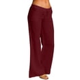 thumbnail image 1 of Kcodviy Women High Waisted Wide Pants Set for Women Casual Leg Pants Drawstring Elastic Women Pants Casual Straight Trousers Comfy Straight Leg Long Pants with Pockets, 1 of 6