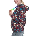 thumbnail image 2 of Haiem Skull red flower blue for Men's Fashion Hoodies & Sweatshirts with Kangaroo Pocket,Hooded Sweatshirt with Eye-catching Drawstrings-Large, 2 of 7