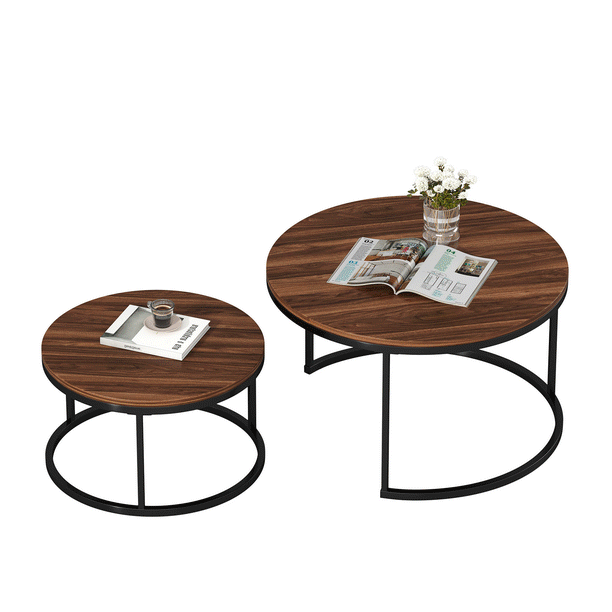 Lowestbest Round Nesting Side Tables, Marble Coffee Tables with Gold
