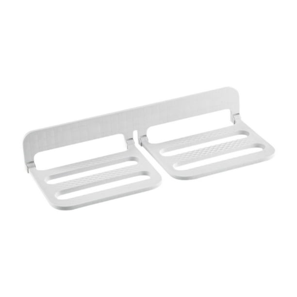 Organizador de zapatos sin perforaciones, estante de almacenamiento para pantuflas para baño, dormitorio y armario. Blanco