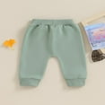 thumbnail image 4 of Baby Girls Pants Solid Color Elastic Waist Soft Toddler Trousers, 4 of 8
