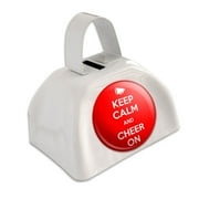 Keep Calm And Cheer On Cheerleading White Cowbell Cow Bell