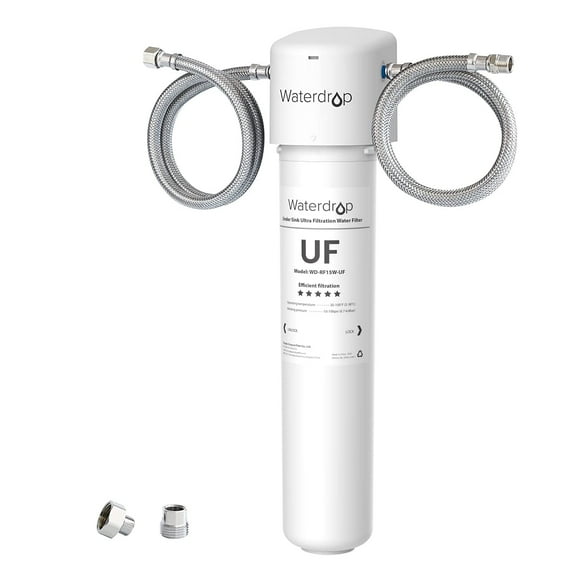 Waterdrop 15UAW-UF 0.01 μm Ultra Filtration Under Sink Water Filter System for Baçtёria Reduction, NSF/ANSI 42 Certified, Direct Connect to Kitchen Faucet, 16K Gallons, Idea for Renting, USA Tech
