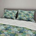 thumbnail image 2 of Floral Comforter & Sham Bedding Set, Water Lily Flowers and Leaves on Wetland Themed Background Colored in Cold Tones, 3 pcs Duvet Set Microfiber Filling Quilt, 5 Sizes, Multicolor, by Ambesonne, 2 of 4