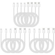 Bulk USB C Cable 10-Pack, Android Charger Type C Cord - 6ft
