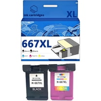 667 667XL Ink Cartridges Compatible for HP 1275 2374 2375 2376 2775 2776 6075 6475 6476 Inkjet Printers, Leak-Proof Design Crisp Printing
