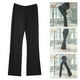thumbnail image 3 of Pantalones negros con cintura baja y fondo acampanado para mujer, mallas deportivas ajustadas, pantalones elásticos (M), 3 of 8