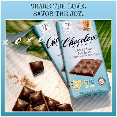Chocolove Dark Chocolate Hawaiian Sea Salt Bar 3 oz (Pack of 12)