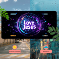 thumbnail image 5 of 1 Pcs 2D Flat License Plate Covers & Frames, Love Jesus For Decorative Front, Waterproof For Decoration Aluminum License Plate Covers & Frames Cover For Men Women, 12" X 6", 5 of 7