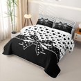 thumbnail image 3 of Manfei Ribbon Bowtie Bed Spread Queen,Pink Coquette Bow Queen Coverlet Set,3 Pieces,1 Quilt and 2 Pillowcases, 3 of 7
