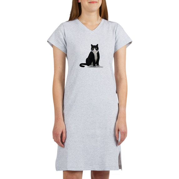 CafePress - Black And White Tuxedo Cat - Women's Nightshirt