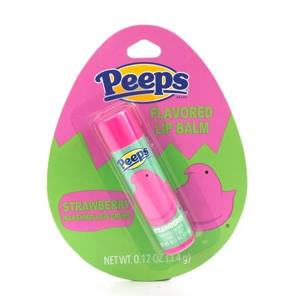 Bálsamo labial Peeps (1) con sabor a caramelo de Pascua - Crema de malvavisco y fresa - Peso neto 0.12 oz / 3.4 g
