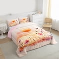 thumbnail image 3 of Manfei Natural Landscape Sunset Full Size Comforter Sets,Colorful Flower Floral Bedding Comforter Set,Orange Pink Bedding Sets For Teens,Super Cozy Room Decor Reversible,3pcs, 3 of 8