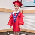 thumbnail image 2 of Coerni 2024 Toddler Girls Boys Graduation Photo Dress Gown Bachelor Dress with Tassel Hat 2pc Kids Kindergarten Outfits, 2 of 5