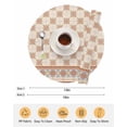 thumbnail image 6 of 15 Inch Round Placemats Set of 4, Orange Floral Non Slip Heat Insulation PP Table Mats, Country Boho Ethnic Art Flowers Motifs Washable Place Mats for Kitchen Dining Party Table Decor, 6 of 7