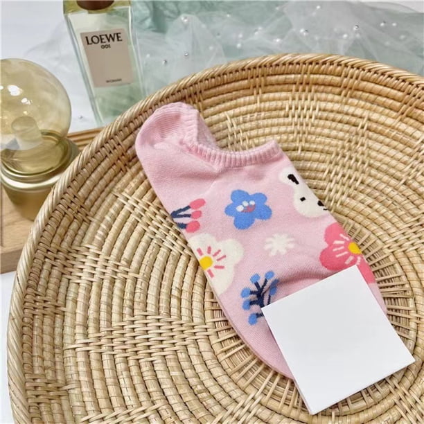 Xiao Hua 10 pares de calcetines invisibles para mujer - Tobilleros bajos antideslizantes - Calcetines invisibles para uso casual y formal - Suaves y elásticos, color rosa