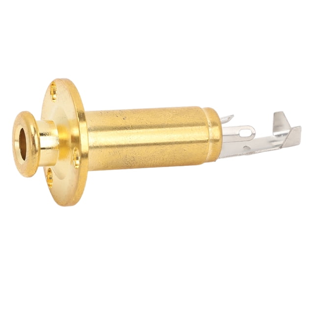 Acoustic Guitar Mono Endpin Output Jack, 6.35mm Brass Alloy High Sensitivity Strap Button Jack Socket