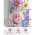 thumbnail image 6 of Purple Pink Floral Sheer Curtains 84 Inch Length 2 Panels Set for Living Room/Bedroom, Spring Watercolor Country Flower Kitchen Curtains Grommet Semi-Sheer Curtains Drapes Window Treatments 52"x84"x2, 6 of 7