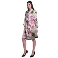 thumbnail image 4 of Moomaya Printed Womens Kimono Robes Short Satin Silk Bridal Robe Loungewear, 4 of 8