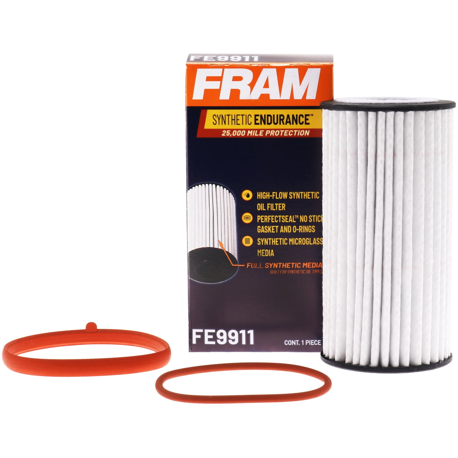 FRAM Synthetic Endurance Premium Oil Filter, FE9911, 25K mile