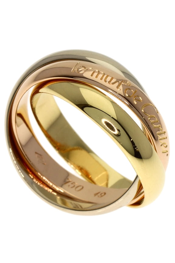 Pre-Owned Cartier Trinity #49 Ring, 18K Yellow Gold/18KPG/18KWG, Women's